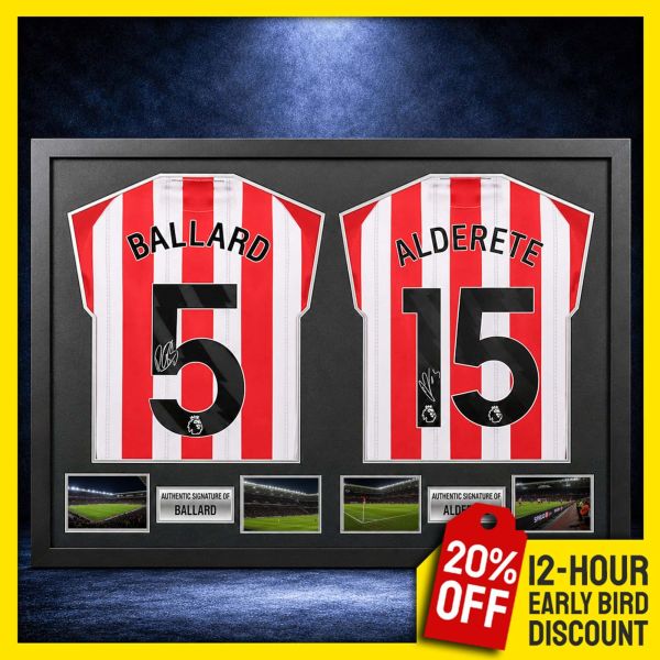 Dan Ballard & Omar Alderete Dual Signed & Framed Shirt Display!