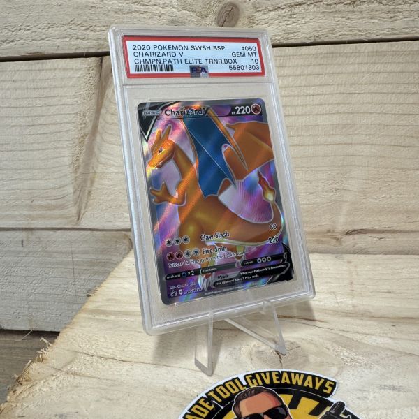 Auto Draw – Pokémon TCG Charizard V SWSH 050 – PSA 10