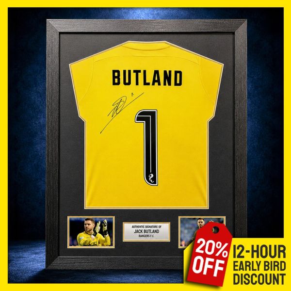 Jack Butland Signed & Framed Rangers Shirt!