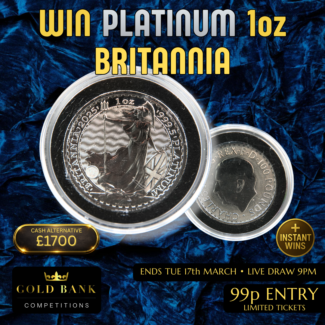 WIN A 1oz FINE 999.5 PLATINUM BRITANNIA