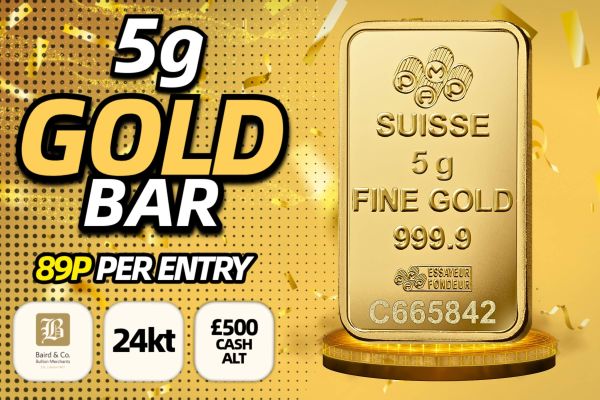 Win A 5g Gold Bar for Just 89p!