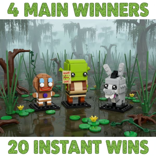 Lego Shrek, Donkey & Gingy – 4 Main Prizes – 20 Instant Wins!