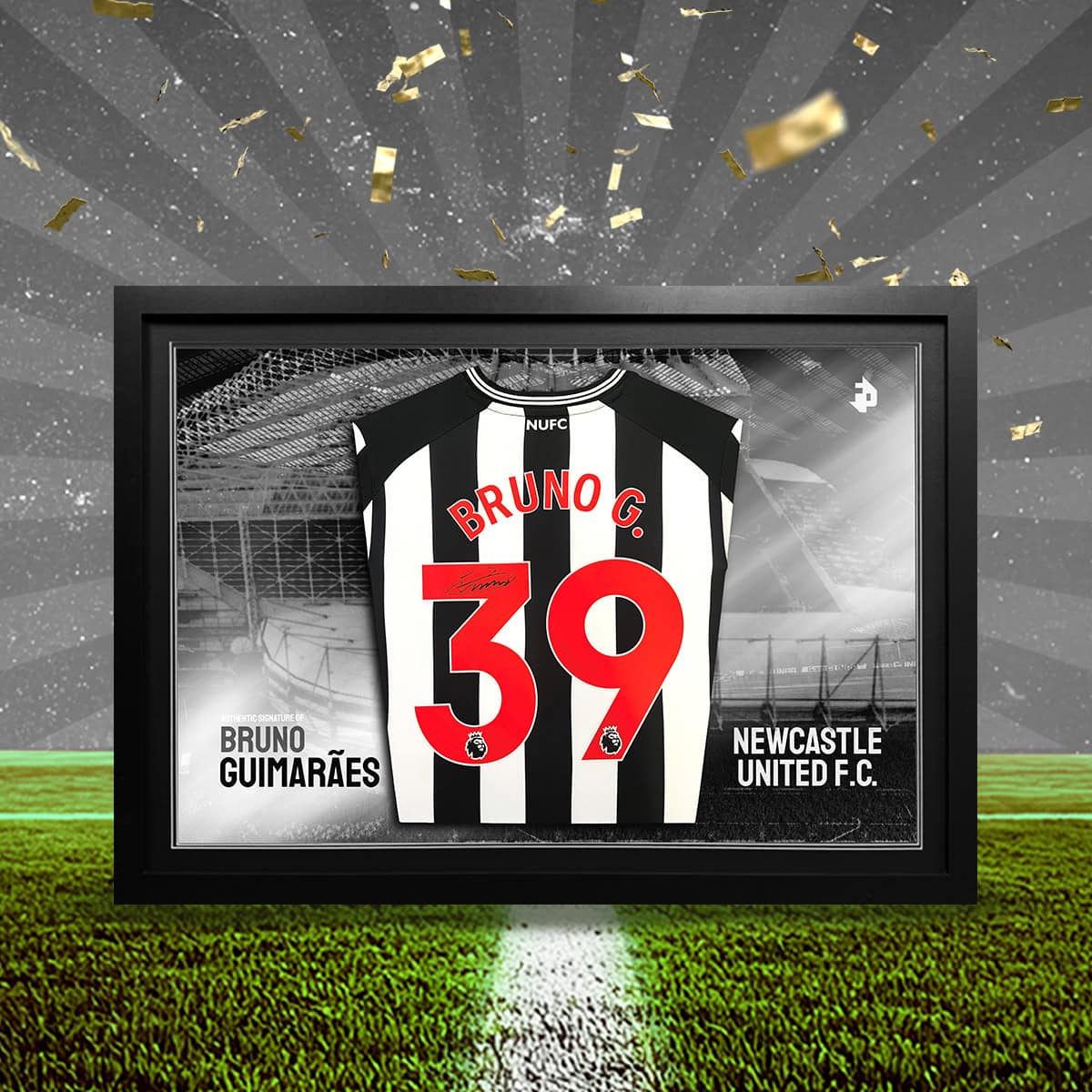 Newcastle Competition! Win this Bruno Guimaraes signed & custom LED framed shirt!