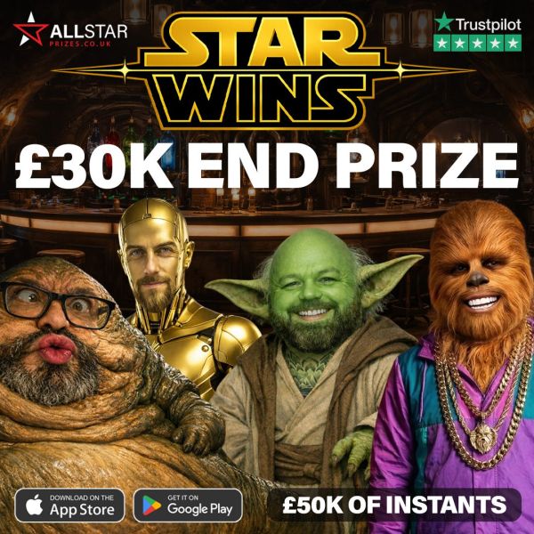 Star Wins – £30K End Prize – £50K Instants