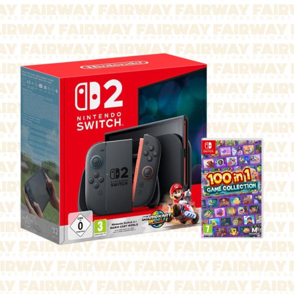 WIN a Nintendo Switch 2 + Mario Kart World bundle & 100 in 1 Games Collection!
