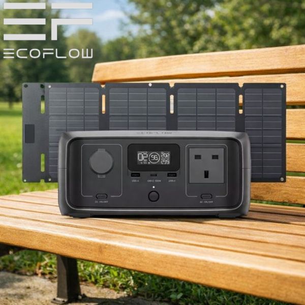 ECOFLOW River 3 UPS & 45 W USB Type-C Portable Solar Panel