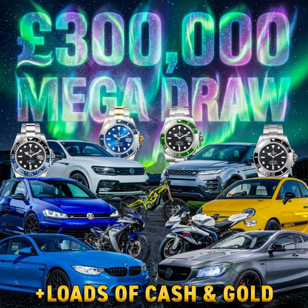 £300,000 MEGA INSTANTS – CARS, ROLEXES, BIKES, CASH & GOLD +£2500 END PRIZE!