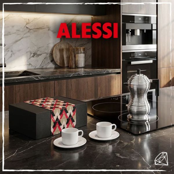 WIN a Alessi Pulcina 3 Cup Espresso Maker & 2 Porcelain Cups Gift Set!