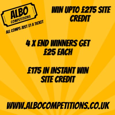 £275 Instant win Competition now with 4 x end winners winning £25 Site Credit Each