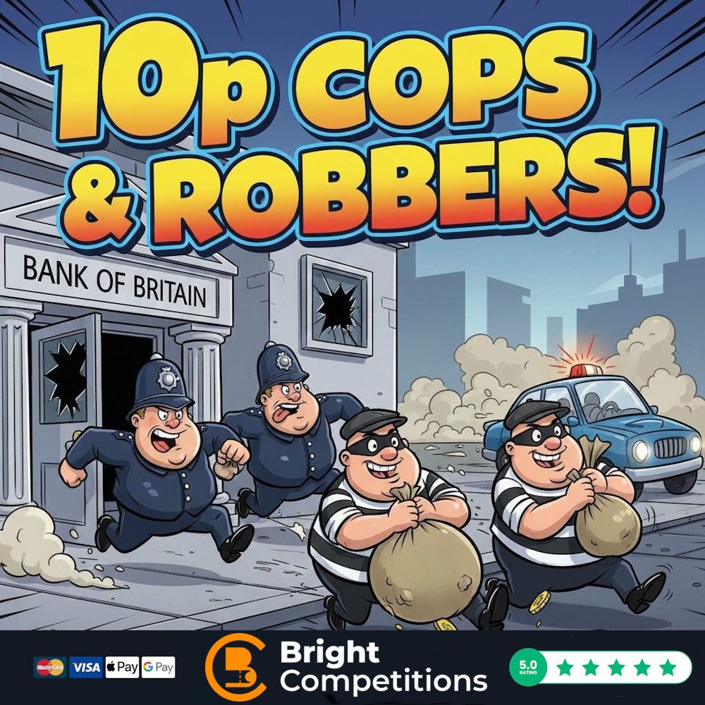 10p Cops & Robbers – 5,182 Instant Wins & £200 Jackpot