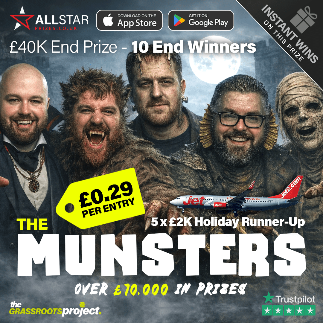 The Munsters – £70K Prize Pot – £40K in End Prizes & £30K Instants