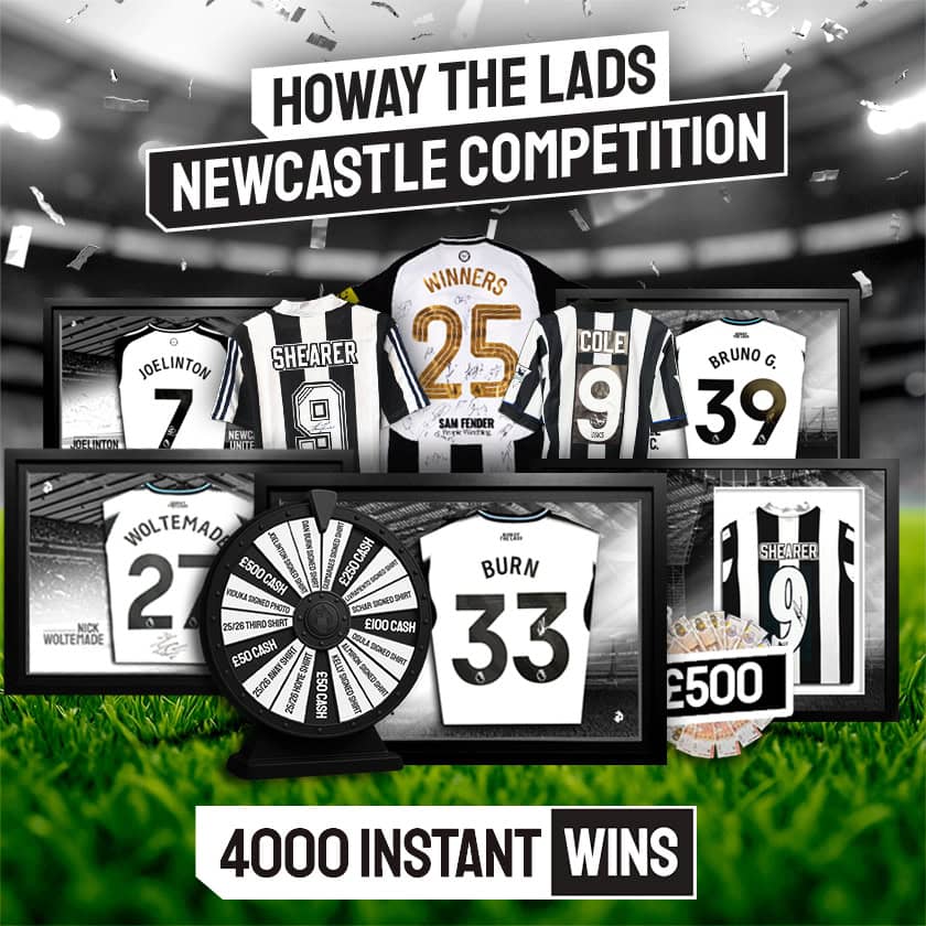 Huge Newcastle United Competition! Win this Dan Burn signed & custom LED framed shirt! (Including 4000x Instant Wins)