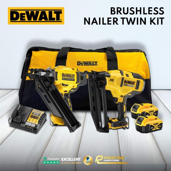 DeWalt Brushless Nailer Twin Kit with 2x 5.0Ah Batteries & Bag #5