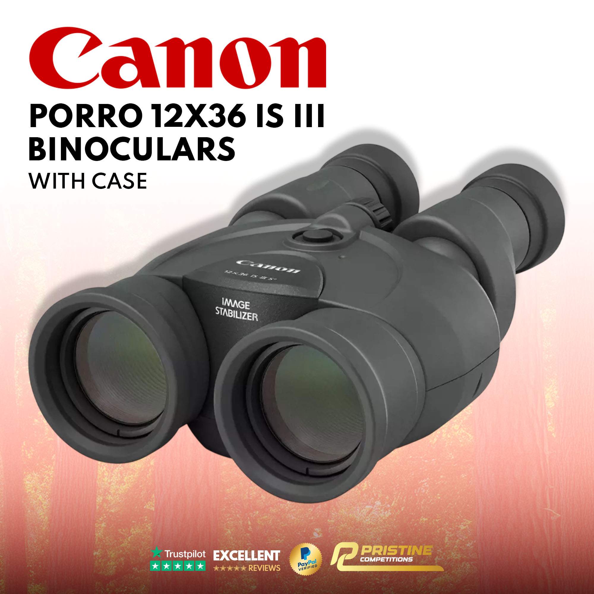 Canon Porro 9526B005 12X36 IS III Binoculars With Case