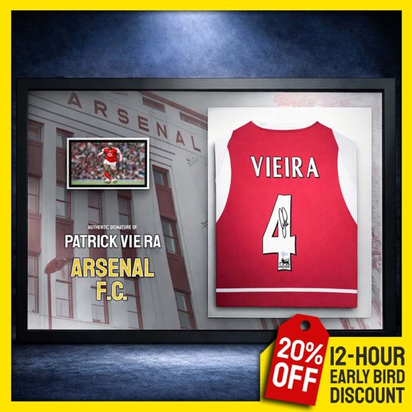 Patrick Vieira Signed & Custom LED Framed Shirt With In-Built TV!