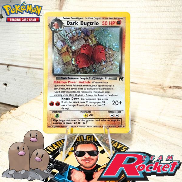 Auto Draw – Pokémon TCG: Vintage Pokémon Dark Dugtrio Holo Rare TCG Team Rocket Unlimited Card 6/82