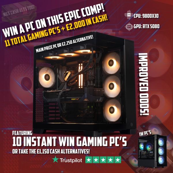 WIN A GAMING PC! RTX 5080 PC MAIN PRIZE + 50 INSTANT WINS! 11 PC’S!