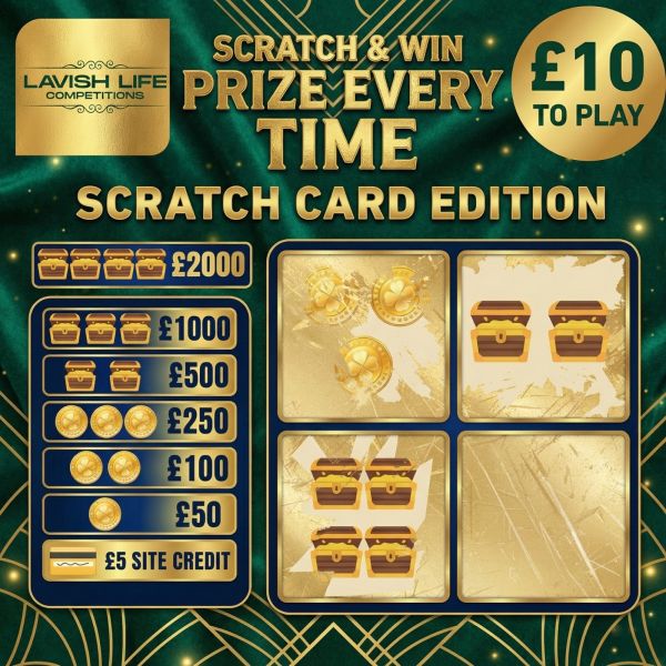 PRIZE EVERYTIME SCRATCH CARD : WIN UP TO £2,000 INSTANTLY- £1K END PRIZE #32 – AUTO WITHDRAWAL!