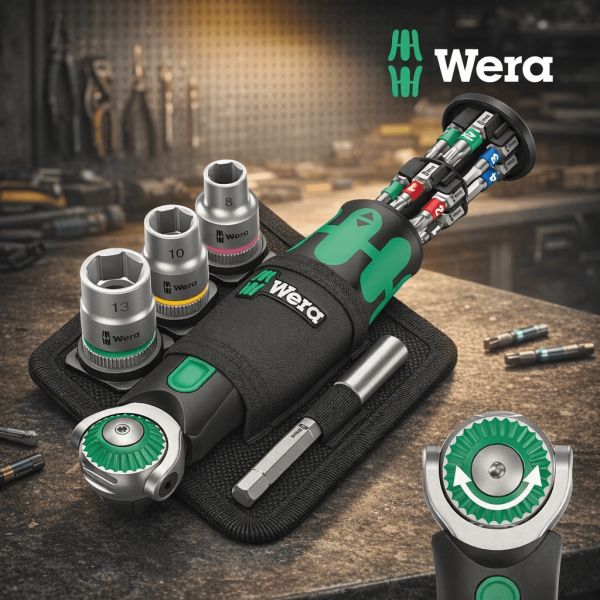 Auto Draw – Wera 18 Piece ‘8009 Zyklop Pocket Set 2’ Ratcheting Screwdriver And Socket Set With Bits