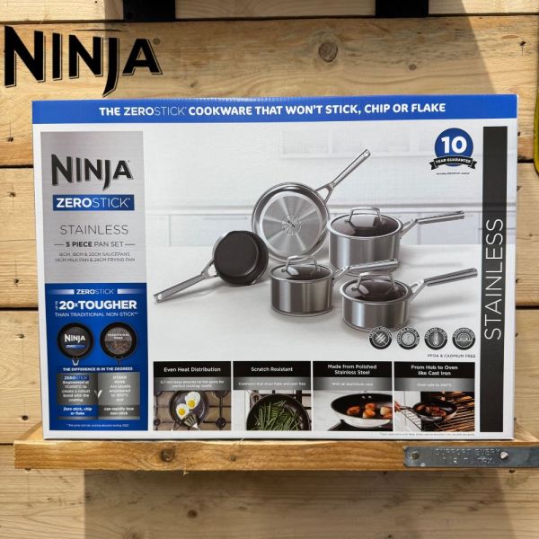Ninja ZEROSTICK Stainless Steel 5-Piece Pan Set – C65000UK #2