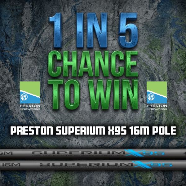 Preston Superium X95 16m Pole – 1 IN 5 CHANCE TO WIN!