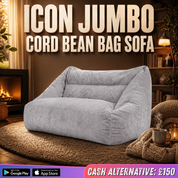 ICON JUMBO CORD BEAN BAG SOFA