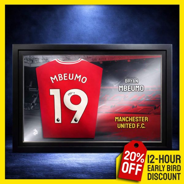 Bryan Mbeumo Signed & Custom LED Framed Man Utd Shirt!