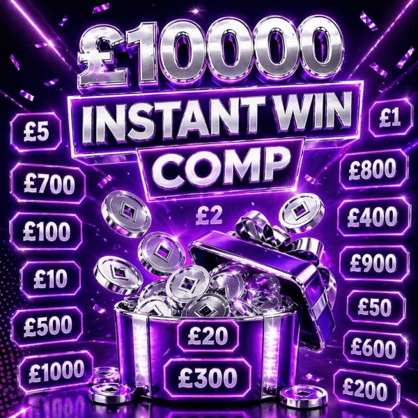 £10000 instant win comp –  1 in 20 wins!