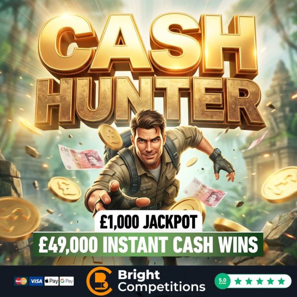 Cash Hunter – £49,000 Instant Wins (Win Up To £5k) & £1,000 Jackpot – 25p