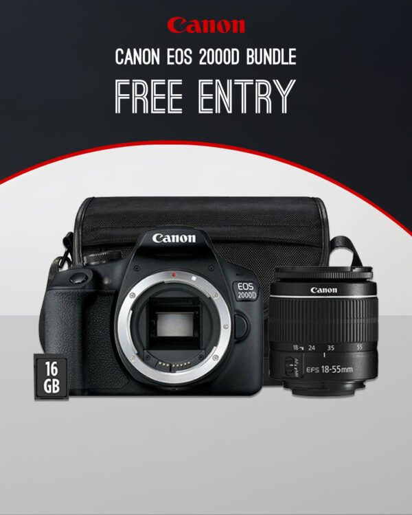 FREE ENTRY – Canon EOS 2000D Bundle