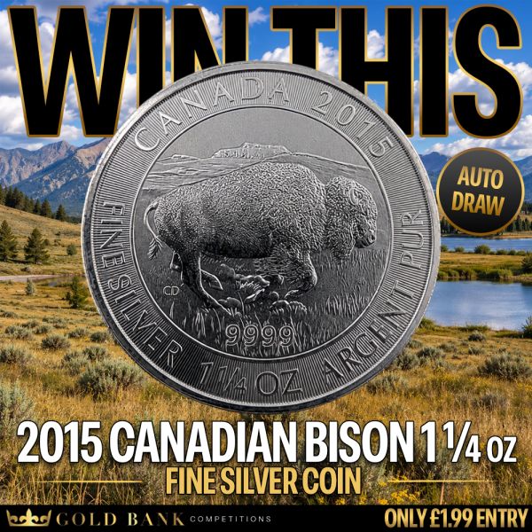 WIN A 2015 Canadian Bison 1¼oz Fine Silver Coin – AUTO DRAW