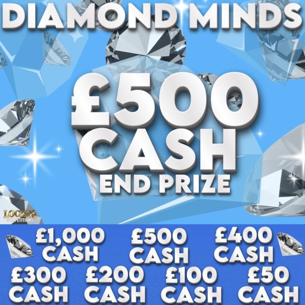 DIAMOND MINDS! £500 CASH FOR 2P! WIN UP TO £1K INSTANTLY!