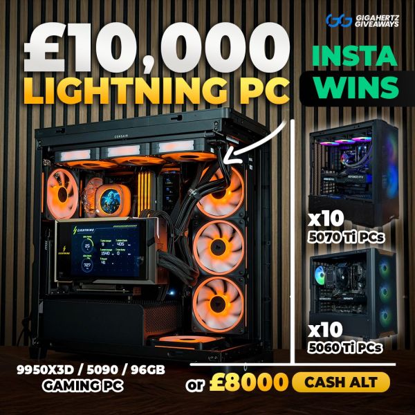 £10,000 5090 LIGHTNING PC ⚡👈 + 20x Gaming PCs to WIN!