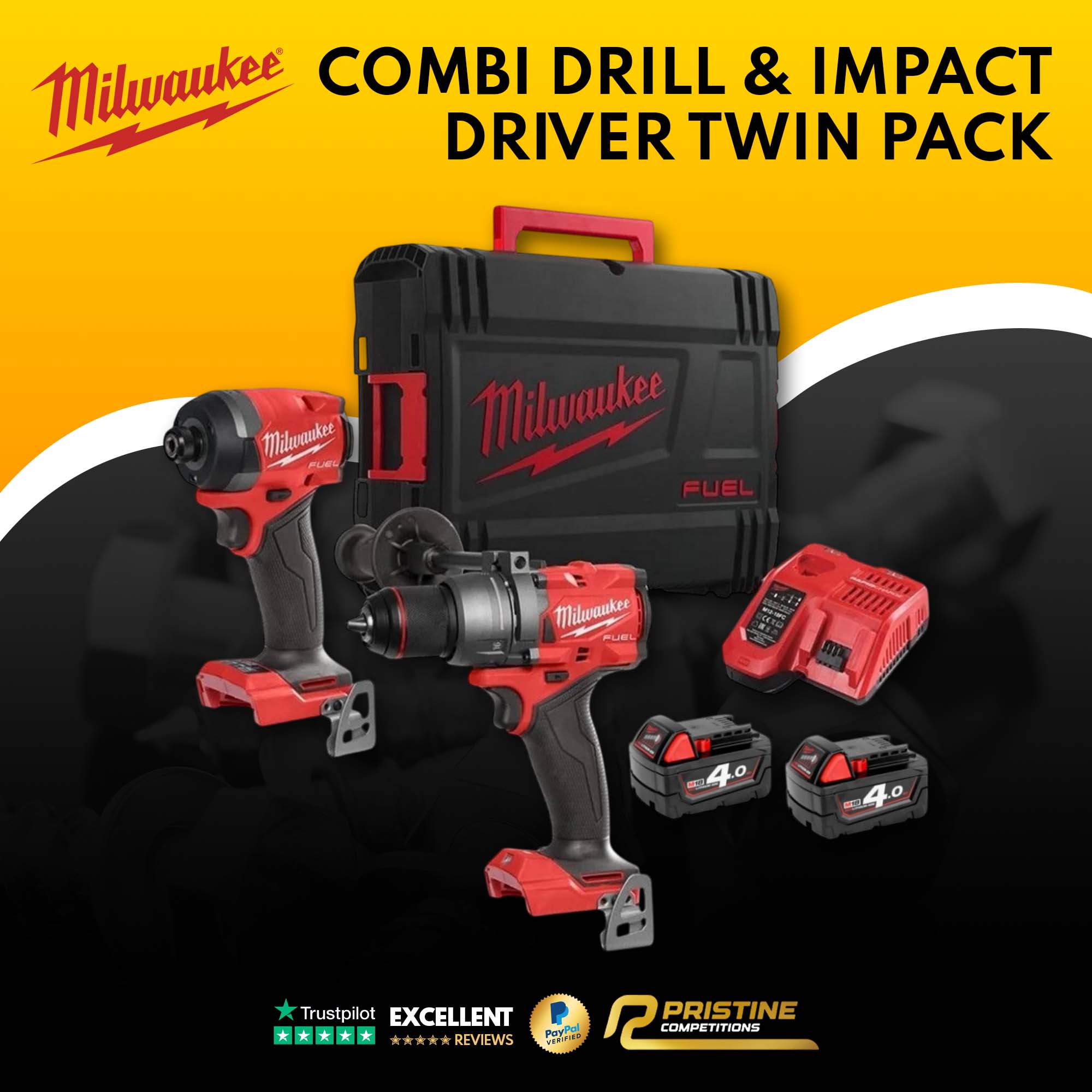 Milwaukee Combi Drill & Impact Driver Twin Pack #9