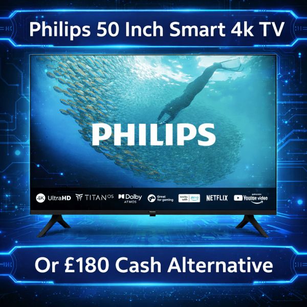 Philips 50 Inch Smart 4K UHD HDR LED Freeview TV