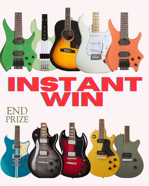 10 GUITAR INSTANT WIN: YAMAHA REVSTAR END PRIZE: OVER £5000 IN PRIZES
