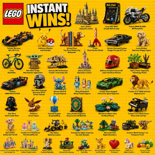 THE LEGO INSTANT WINS – £100 MAIN PRIZE – CASH ALTS AVAILABLE