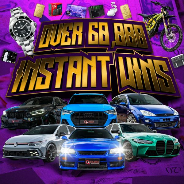 OVER 60,000 INSTANT WINS INCLUDING 6 CARS + £2,000 END PRIZE!