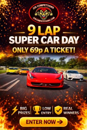 WIN a 9 Lap Supercar Driving Experience – Tickets Just 69p!