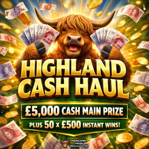 HIGHLAND CASH HAUL £5,000 CASH + 50 X £500 INSTANT WINS