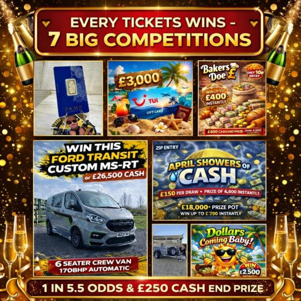 Every Ticket Wins – ALL Added To Accounts INSTANTLY! – The 7 BIG Competitions!