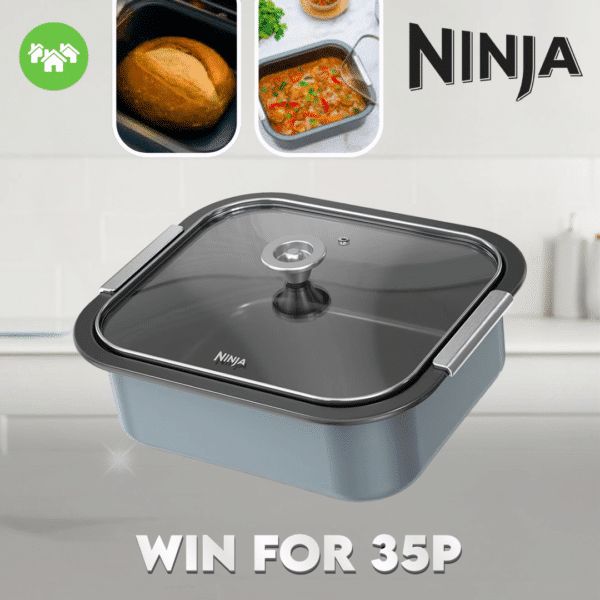 *AUTODRAW* 2 x Ninja Non-Stick 4L Casserole With Glass Lid