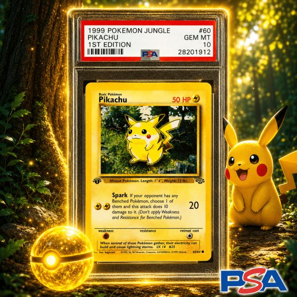 1999 Pikachu 1st Edition Jungle PSA 10 – Pokémon Grail Card – RSP £1,200!