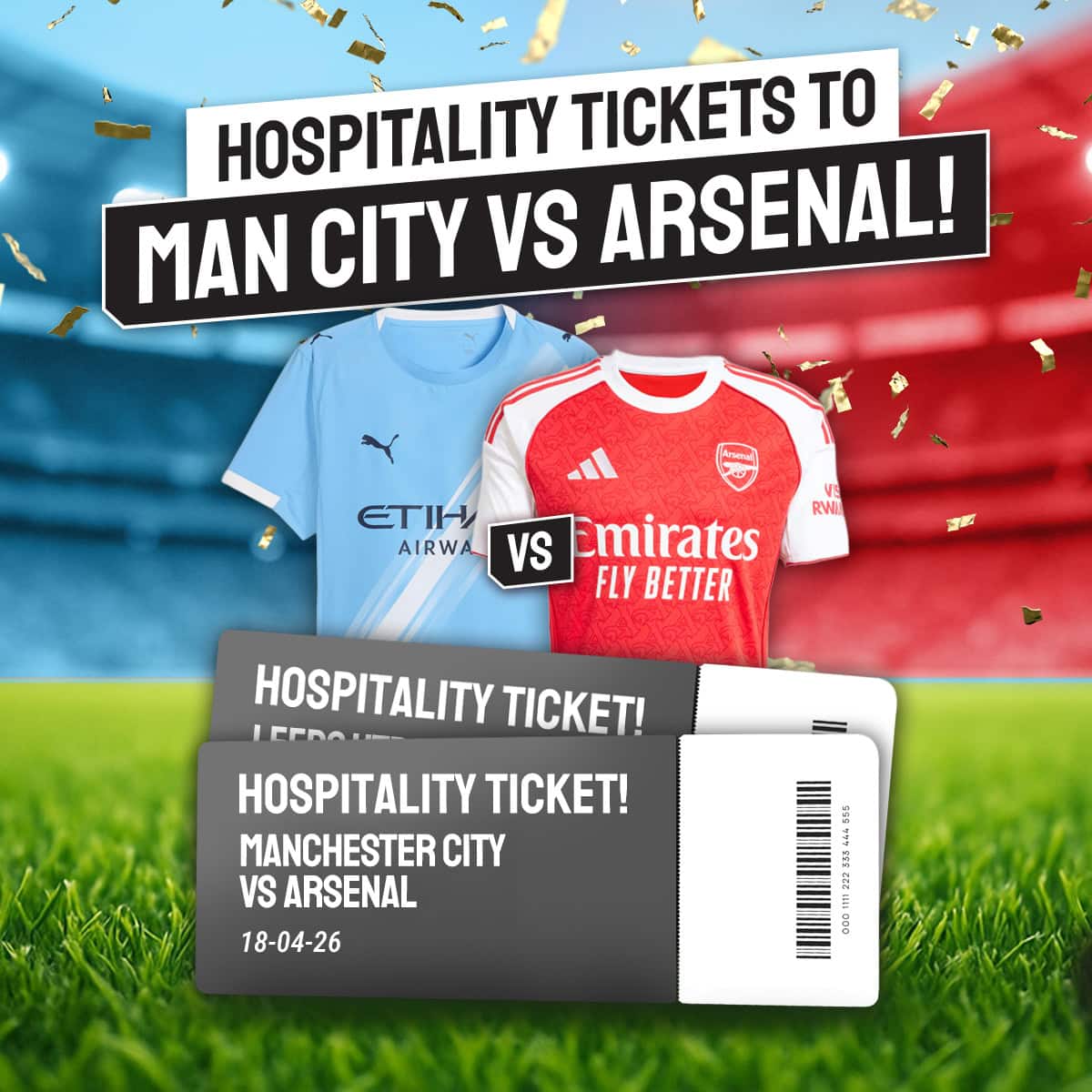 Man City Competition! Win 2x Hospitality Tickets to Man City vs Arsenal in the Premier League!