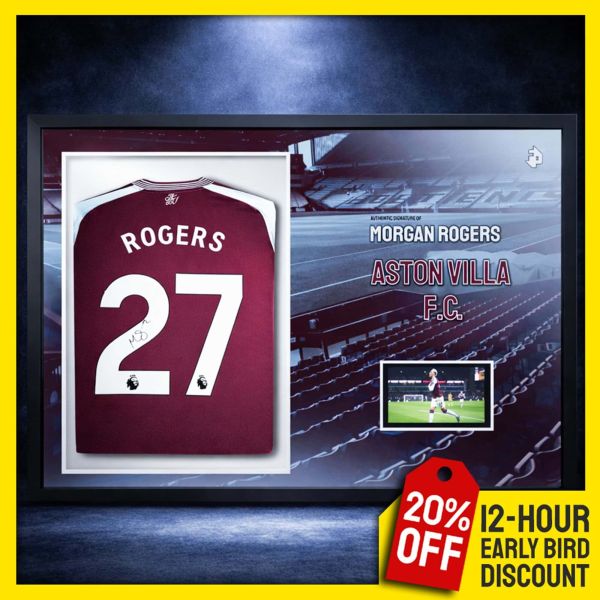 Morgan Rogers Signed & Custom LED Framed Shirt with In-Built TV!