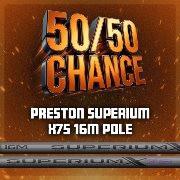 Preston Superium X75 16m Pole – 50/50 CHANCE TO WIN INSTANTLY
