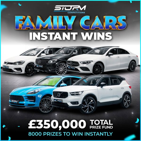 Family Cars & Cash Instant Wins – 8,000 Prizes – £350,000 Prize Fund