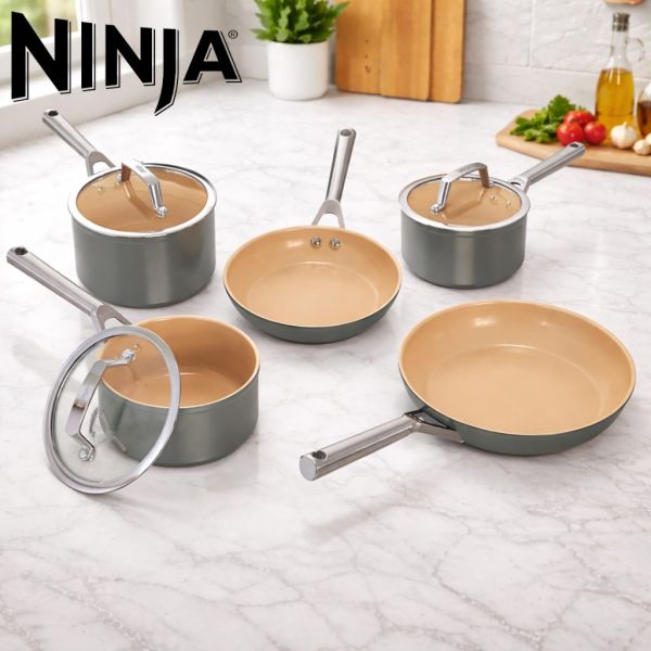 Ninja Extended Life Ceramic 5-Piece Frying Pan & Saucepan Set