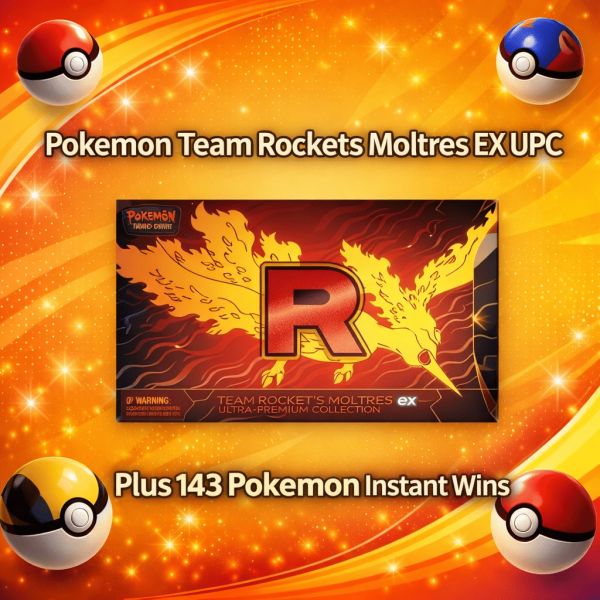 Pokemon Team Rockets Moltres EX UPC + 143 Pokemon Instant Wins