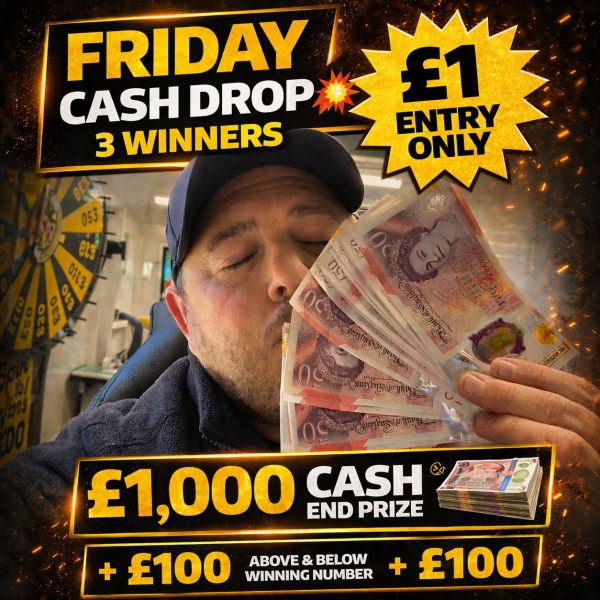 £1000 Friday Cash Drop + Above & Below Winning Number £100 Each